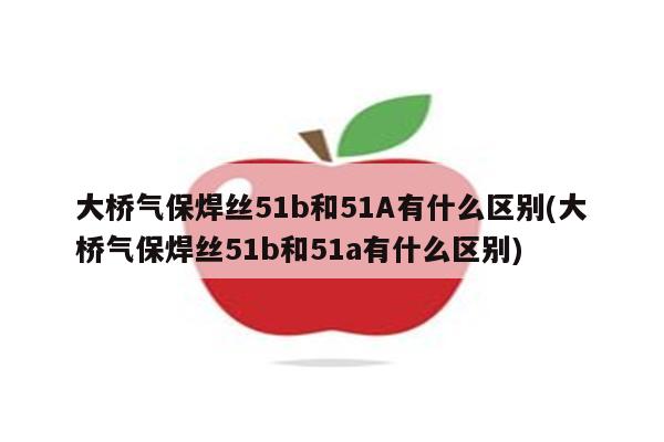 大桥气保焊丝51b和51A有什么区别(大桥气保焊丝51b和51a有什么区别)