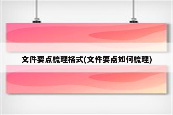 文件要点梳理格式(文件要点如何梳理)