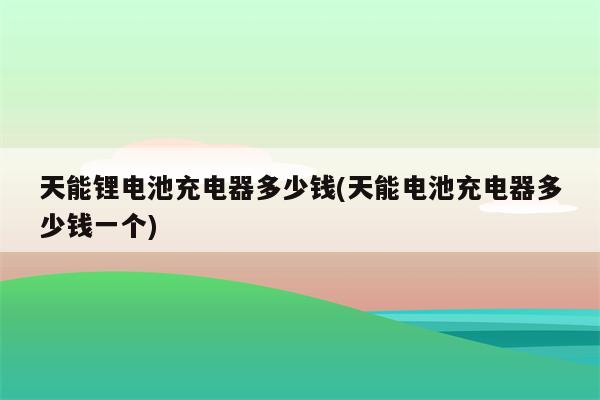 天能锂电池充电器多少钱(天能电池充电器多少钱一个)