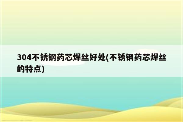 304不锈钢药芯焊丝好处(不锈钢药芯焊丝的特点)