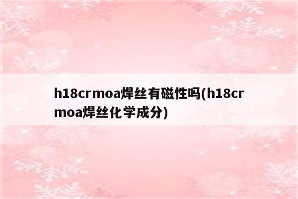 h18crmoa焊丝有磁性吗(h18crmoa焊丝化学成分)