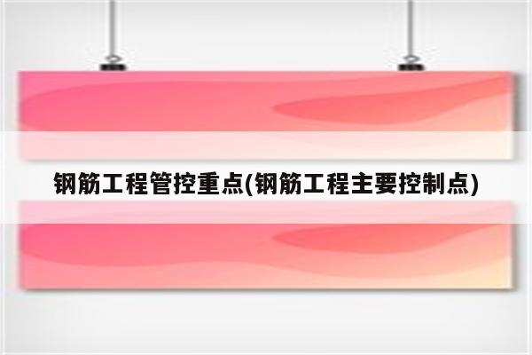 钢筋工程管控重点(钢筋工程主要控制点)