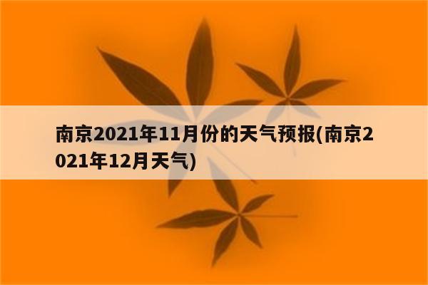 南京2021年11月份的天气预报(南京2021年12月天气)