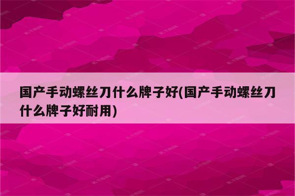 国产手动螺丝刀什么牌子好(国产手动螺丝刀什么牌子好耐用)