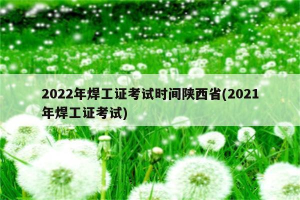 2022年焊工证考试时间陕西省(2021年焊工证考试)