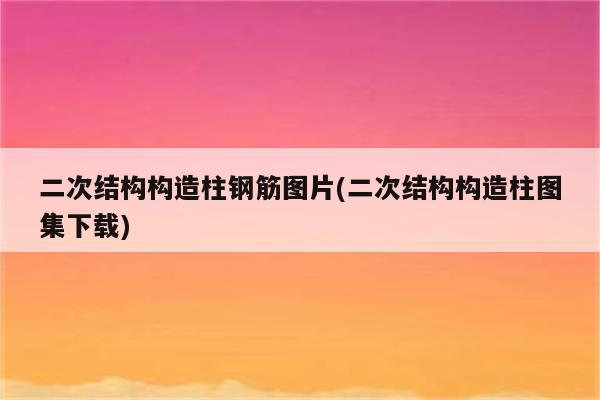 二次结构构造柱钢筋图片(二次结构构造柱图集下载)