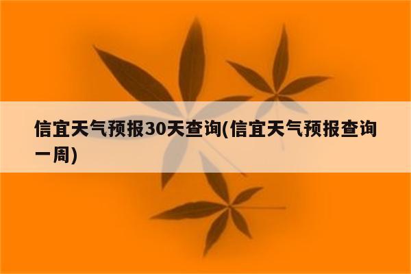 信宜天气预报30天查询(信宜天气预报查询一周)