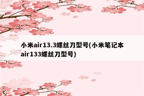 小米air13.3螺丝刀型号(小米笔记本air133螺丝刀型号)