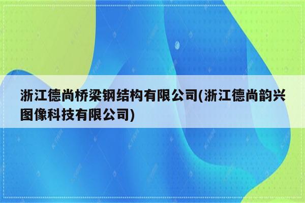 浙江德尚桥梁钢结构有限公司(浙江德尚韵兴图像科技有限公司)