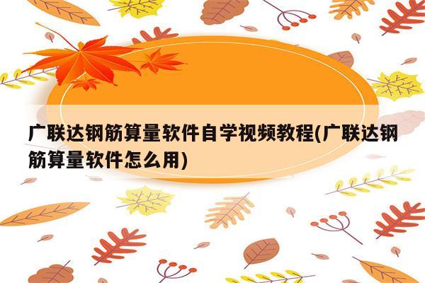 广联达钢筋算量软件自学视频教程(广联达钢筋算量软件怎么用)