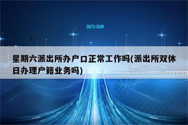 星期六派出所办户口正常工作吗(派出所双休日办理户籍业务吗)