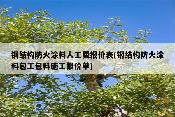 钢结构防火涂料人工费报价表(钢结构防火涂料包工包料施工报价单)