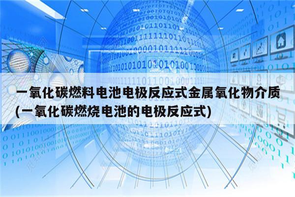 一氧化碳燃料电池电极反应式金属氧化物介质(一氧化碳燃烧电池的电极反应式)