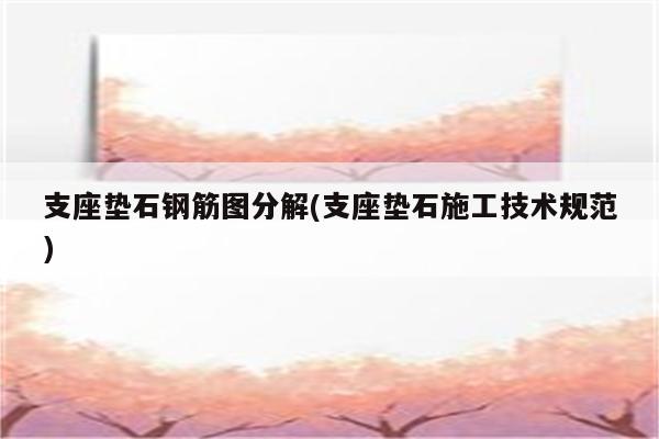 支座垫石钢筋图分解(支座垫石施工技术规范)