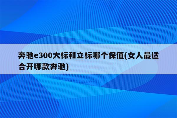 奔驰e300大标和立标哪个保值(女人最适合开哪款奔驰)