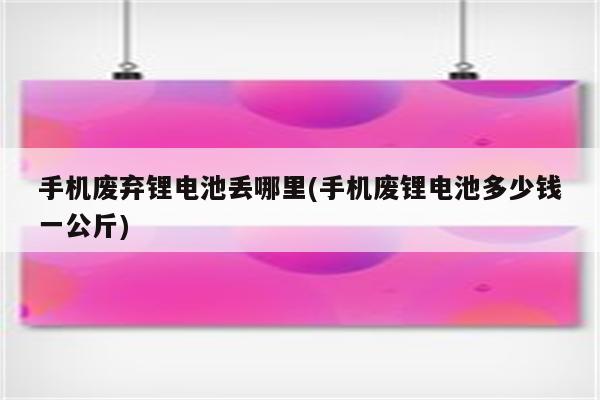 手机废弃锂电池丢哪里(手机废锂电池多少钱一公斤)