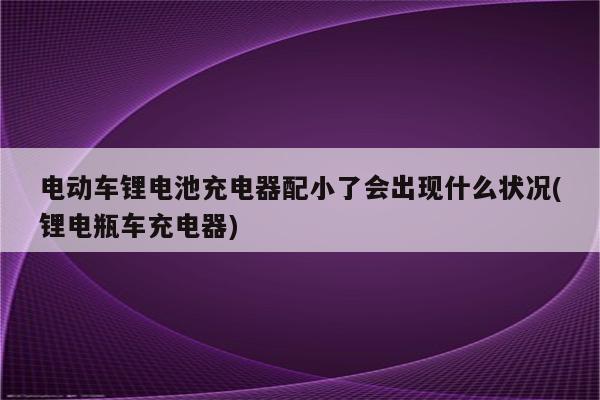 电动车锂电池充电器配小了会出现什么状况(锂电瓶车充电器)