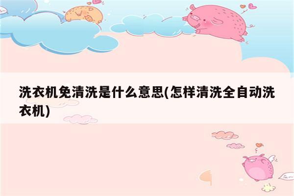 洗衣机免清洗是什么意思(怎样清洗全自动洗衣机)