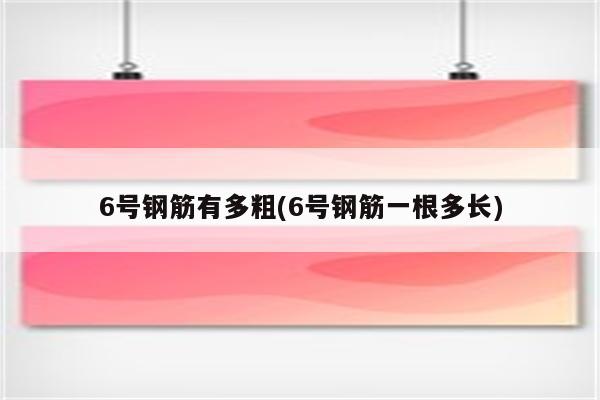 6号钢筋有多粗(6号钢筋一根多长)