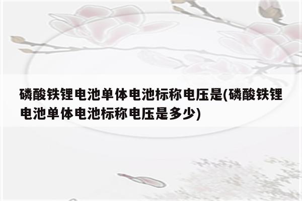 磷酸铁锂电池单体电池标称电压是(磷酸铁锂电池单体电池标称电压是多少)