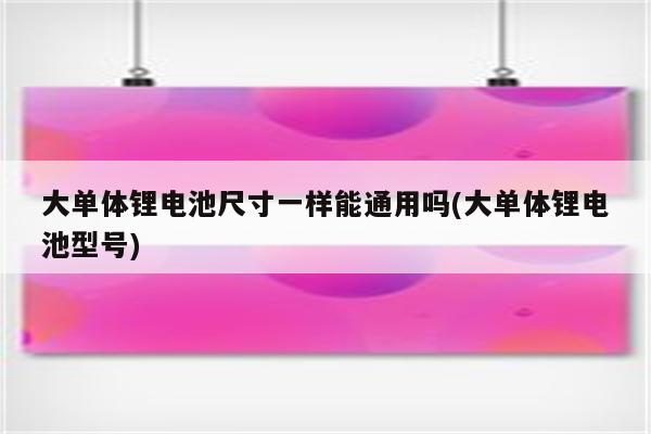 大单体锂电池尺寸一样能通用吗(大单体锂电池型号)