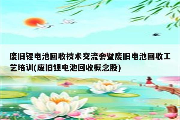 废旧锂电池回收技术交流会暨废旧电池回收工艺培训(废旧锂电池回收概念股)