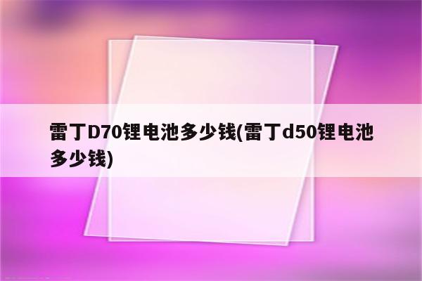 雷丁D70锂电池多少钱(雷丁d50锂电池多少钱)