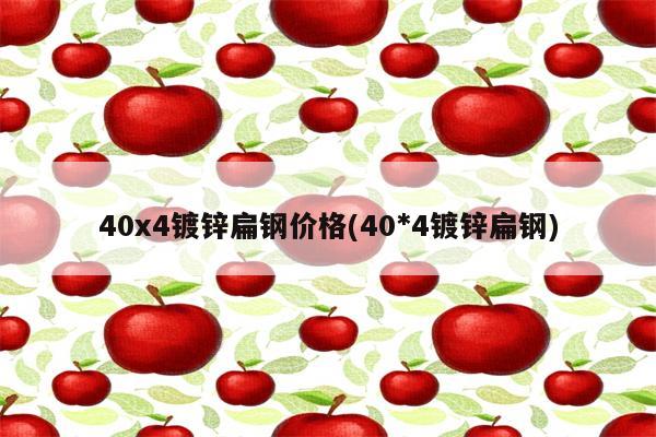 40x4镀锌扁钢价格(40*4镀锌扁钢)