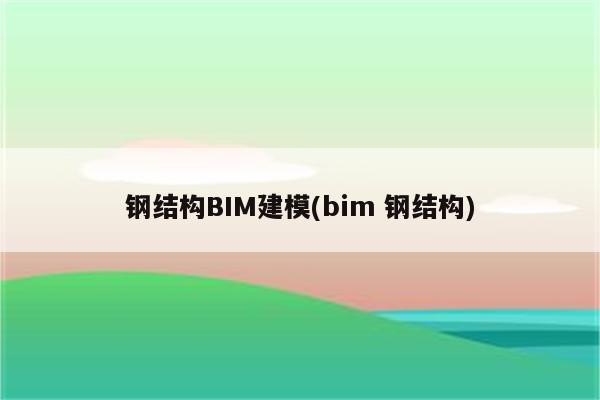 钢结构BIM建模(bim 钢结构)